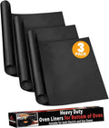 3 Pack Oven Liners for Bottom of Oven, 17"x25" Large Heavy Duty Non-Stick Teflon Mat, Resistant 500°F, BPA & PFOA Free, Reusable for Electric Gas Toaster Microwave Ovens & Grills, Spill Guard