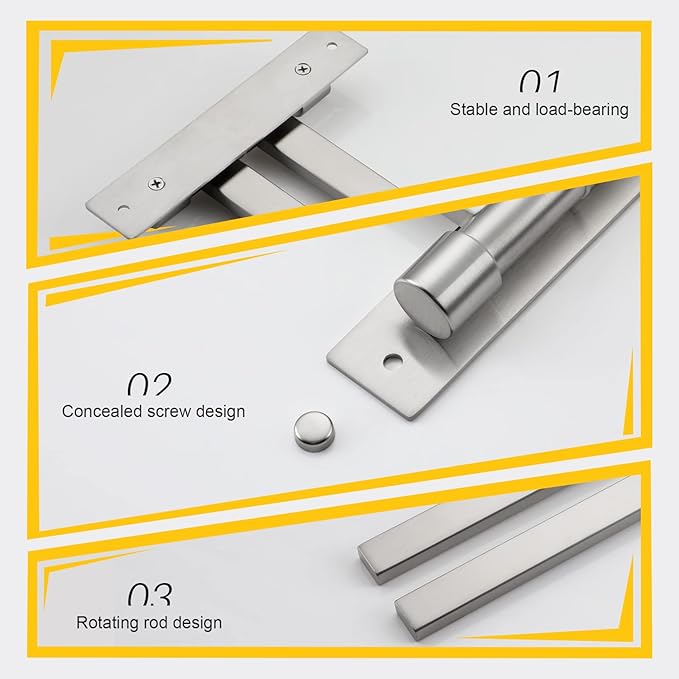 KOKOSIRI Hand Towel Holder Rack Swivel Bathroom Towel Bars Swing Out Rails for Bath Kitchen Brushed Nickel Stainless Steel B5007BR-A2