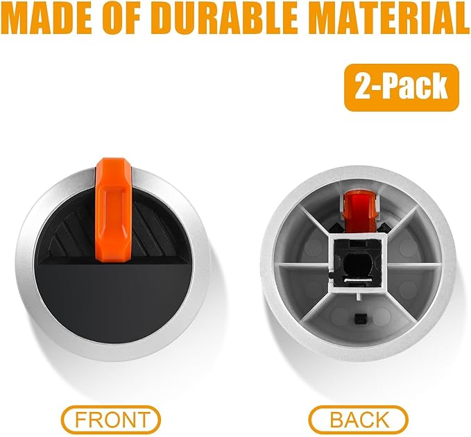 Gas Griddle Grill Orange Knobs Replacement for Blackstone 1666 1517 1554 1825 1836 Gas Griddle Knobs Walmart Knobs, 2 Burner Control Knob for Blackstone 17" 22" 28" 36" Griddle Accessories, 2 Pack