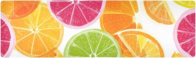 Multicolored Summer Citrus Slices Trivet Table Runner Heat Resistant 230F for Hot Dishes Pots Plates Kitchen Dining Table Protector Decorative 39.37 X 11.8 Inch