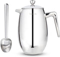 Easyworkz Stainless Steel Long Hollow Handle Coffee Scoop,7g Measuring Spoon, Brushed Silver, Bundled with Easyworkz Nando French Press 34 oz Double Wall Insulated Thermal Coffee Maker