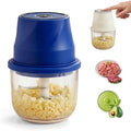 Electric Garlic Chopper, 2026 Upgraded Food Processor, USB Rechargeable Portable Wireless Veggie Chopper with 6 Stainless Steel Blades for Garlic, Onion, Chili, Nuts and Meat (blue)