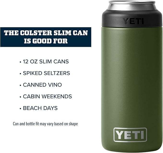 YETI Rambler 12 oz. Colster Slim Can Insulator for the Slim Hard Seltzer Cans, Highlands Olive