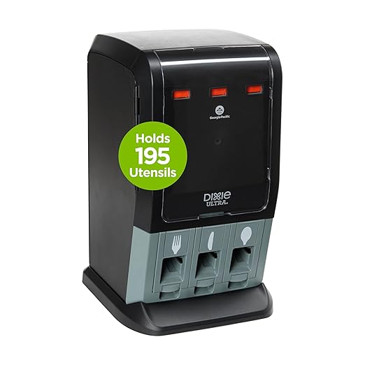 DIXIE ULTRA® SMARTSTOCK® MINI TRI-TOWER CUTLERY DISPENSER BY GP PRO (GEORGIA-PACIFIC), SERIES-T, BLACK, DUSSTDSP3MINI