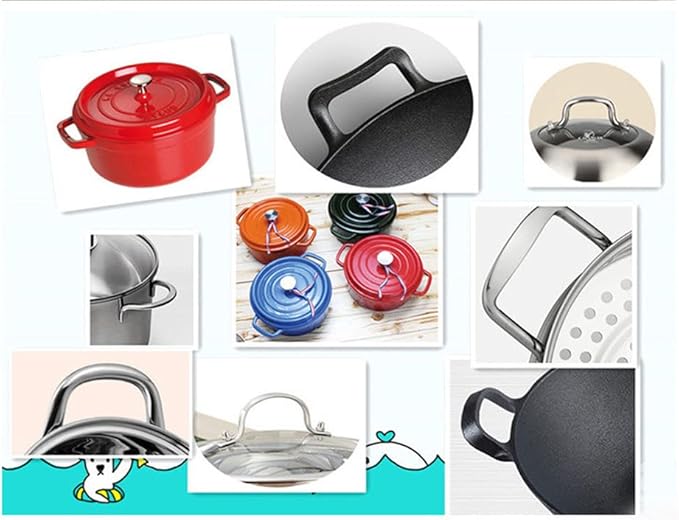 8 Pieces Silicone Hot Tool Holder Heat Resistant Potholder Cookware Handle Non Slip Rubber Pot Holders Handles Grip Covers for Cast Iron Skillet Silicone Cooking Kitchen Suits (Black)