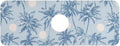 Kitchen Sink Splash Guard 1 PC 14.7 Inch Sink Faucet Mat Splash Guard for Bathroom Countertop Water Absorbent Foldable Cuttable Soft Washable Light Blue Palm Trees and Sun
