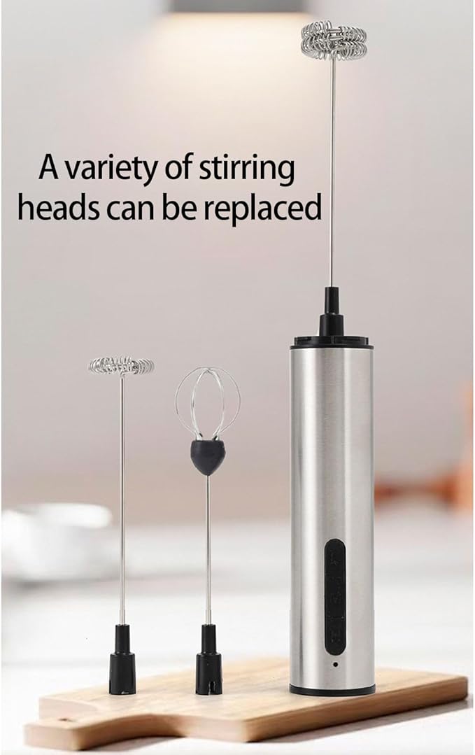 Rechargeable Milk Frother Handheld Electric Foam Maker Whisk Drink Mixer Foamer for Latte Cappuccino Ergonomic Design Hand Mixer
