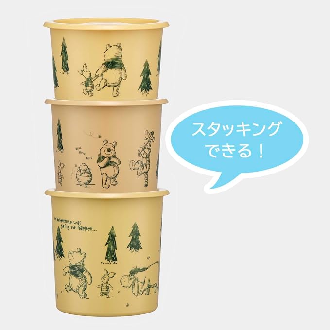 Skater SOT8-A One-Touch Seal Container, M, 28.5 fl oz (800 ml), Airtight Container, Storage Container, Disney Winnie the Pooh