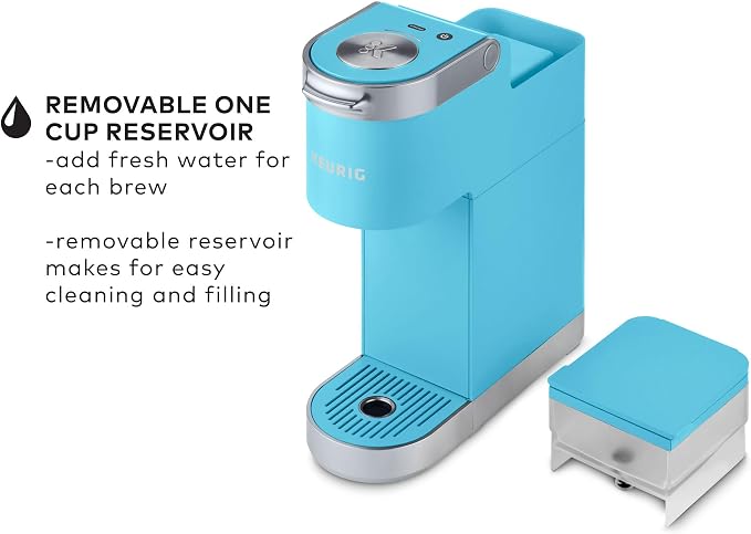 Keurig K-Mini Plus Single Serve K-Cup Pod Coffee Maker, with 6 to 12oz Brew Size, Stores up to 9 K-Cup Pods, Travel Mug Friendly, Cool Aqua