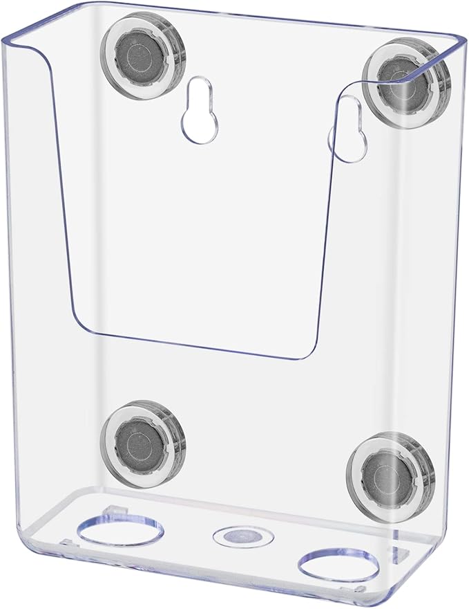Marketing Holders 12 Pack Magnetic Vertical Business Card Pocket Holds 3.5 Inch Wide Clear Acrylic Sticker Index Cards or Brochure Holders Retail Shops Insurance Office or Realtor