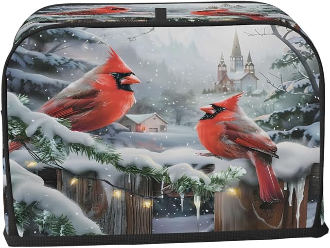 Animal Cardinal Toaster Cover 2 Slice Dust and Fingerprint Protection Toaster Bread Maker Covers Washable Kitchen Small Appliance Covers for Kitchen Accessories Decor Bakeware Women Gift