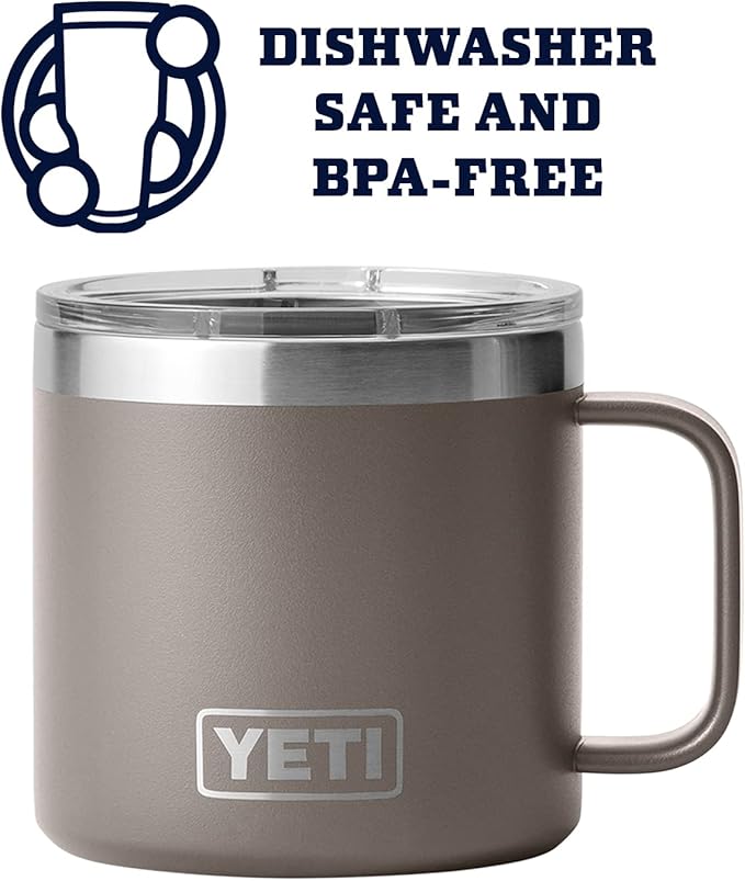 YETI Rambler 14 oz Mug, Vacuum Insulated, Stainless Steel with MagSlider Lid, Stainless | Vacuum Insulated, MagSlider Lid, Stainless