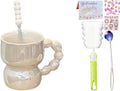 Pearl Ceramic Coffee Mug for Tea Latte Milk Cute Love Shape Cup for Home Office Women Gift 6.5 oz (Pearl Beige 2, 300 ml)