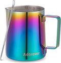 Milk Frothing Pitcher Colorful 350ml (12oz) Steaming Pitchers Stainless Steel Milk Coffee Cappuccino Latte Art Barista Steam Pitchers Milk Jug Cup with Decorating Art Pen