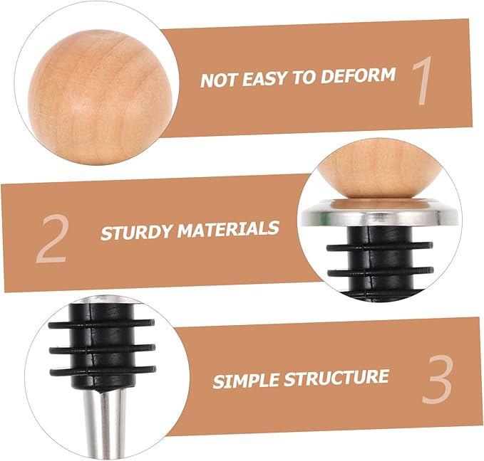 PRETYZOOM 4pcs Elegant Red Wine Cork Bottle Plug Wine Bottle Sealer Oil Stoppers for