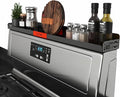 STUTOV 30" Magnetic Stove Top Shelf – Black Spice Rack with Red Logo and Seasoning Organizer – Kitchen Shelf for Back of Stove – Over Stove Rack and Storage Organizer