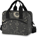 Moon And Stars Goth Insulated Lunch Bag Reusable Lunch Tote Bag Cooler Bag for Women Men Adult Lunch Box with Adjustable Shoulder Strap Leakproof Lunch Bag for Work School Picnic Camping