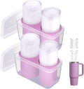 2 Packs Ice Mold for Stanley Cup, Silicone Ice Cube Tray for Stanley Cup 30oz-40oz, Tumbler Ice Mold with Lid and Bin, Easy Release Cylinder Ice Cube Mold, Lilac