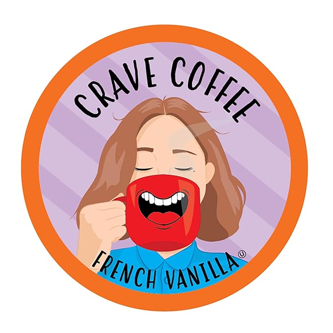 Crave Beverages Flavored Coffee Pods, Compatible with 2.0 K-Cup Brewers, Single Serve French Vanilla, 100 Count