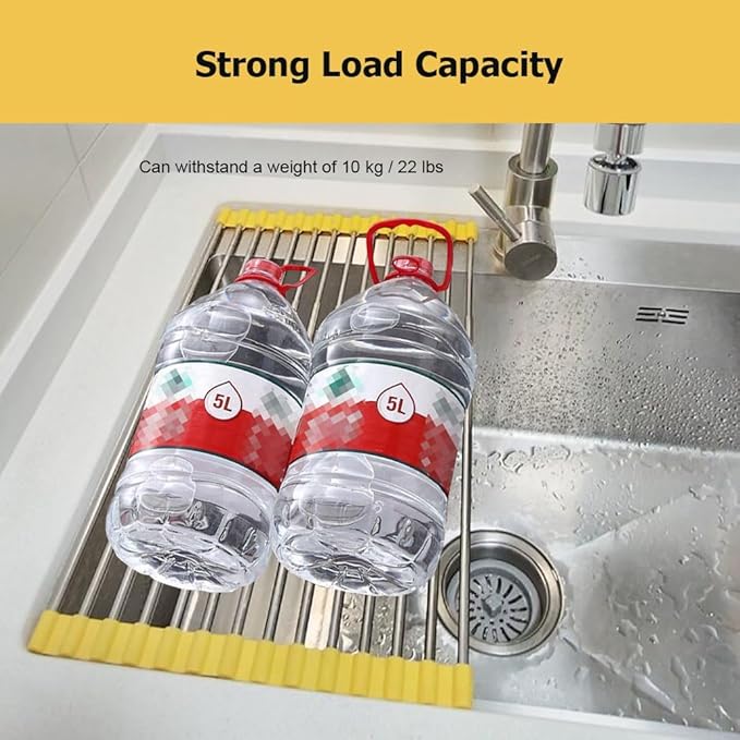 1/2/4 Expandable Roll Up Dish Drying Rack Up to 21" Multipurpose Over The Sink Kitchen Rolling up Dish Drainer, Foldable Rollable Telescopic Drying Rack Mat(4PCS,W 39.5cm/15.6in)