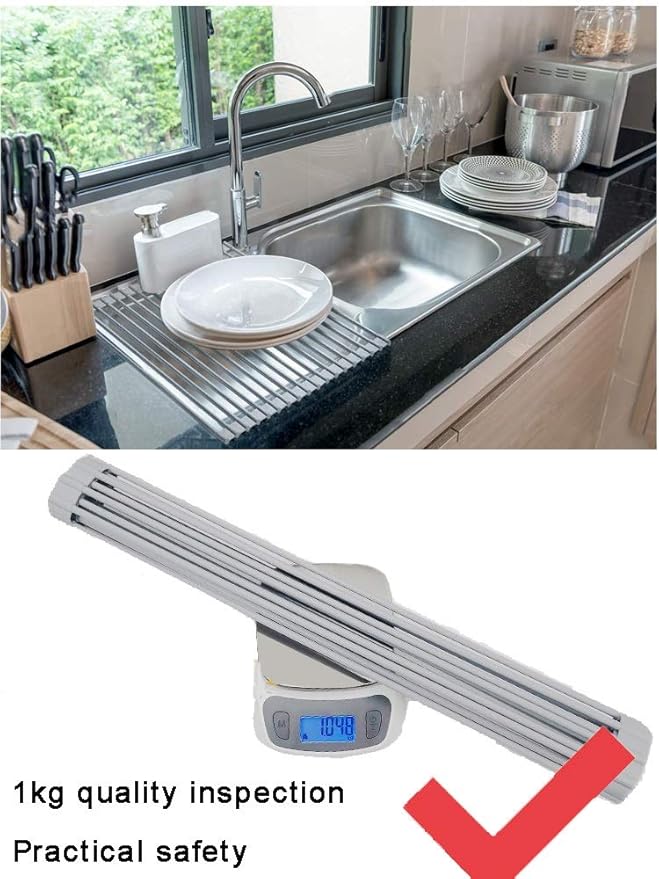 Stainless Steel Roll Up Dish Drying Rack Drying Dish Rack Dish DrainerFree Over The Sink Dish Drying Rack Foldable 3pcs(33 * 43cm)