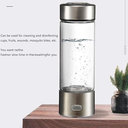 Hydrogen Water Bottle Generator Hydrogen Water Maker Portable SPE Technology Generate Hydrogen Rich Water Without Chlorine Ozone Residue Anti Aging Antioxidant Glass Bottle 350Ml