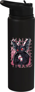 Mothman Kawaii Strawberry Milk Shake Carton Cryptids Stainless Steel Insulated Water Bottle