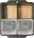 Monogrammed Ice Cubes Mold with Lid, 2 inch Whiskey Ice Cube Tray, Personalized Initials Silicone Cocktail Ice Cube Mold, Wedding Monogram, Thank You Gift, Gifts for Dad (Letter R)