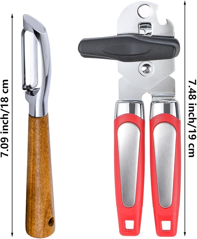 Left Handed Peeler and Can Opener Set, Lefty Kitchen Tools Utensils for Left Hand People/Adults (2 in 1)