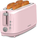 SEEDEEM 4 Slice Toaster, Extra Wide Slots Bread Toaster with 6 Shade Settings, Bagel/Cancel/Defrost/Reheat Functions, Removable Crumb Tray, Auto Shut-Off, Pink