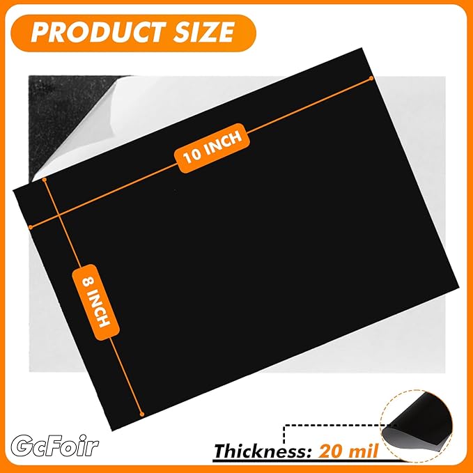 Magnetic Sheets with Adhesive Backing 8 x 10 Inch, 50 Packs Flexible Magnetic Adhesive Sheets, Magnetic Contact Paper, Adhesive Magnetic Sheets for Dies Storage, Photos, School, Home, Office