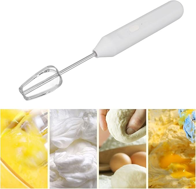 Electric Hand Blender，3 in 1 Immersion Blender Handheld, Beater Electric Milk Frother Coffee Blender Milkshake Blender Foamer Kitchen Tools(White)