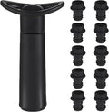 11 Pcs Wine Saver Vacuum Pump Set, Includes 1 Pump and 10 Stoppers, Reusable Wine Preservers, Bottle Keepers, Bottle Sealers for Kitchen, Party