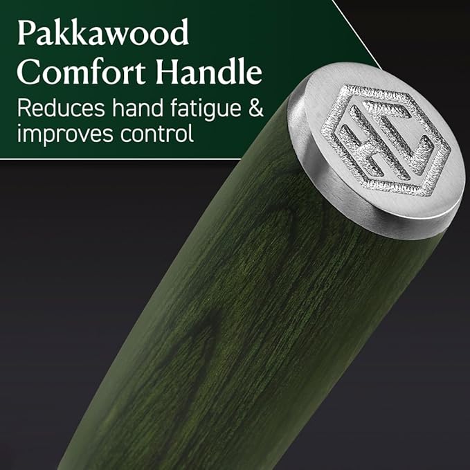 HexClad Utility Knife, 5-Inch Japanese Damascus Stainless Steel Blade, Pakkawood Handle