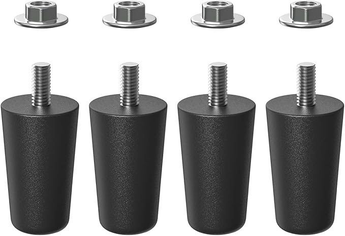 Set of 4 Rubber Feet for Blackstone Griddle Parts, Leveling Feet Kit for Blackstone 17" and 22" Tabletop Griddle Accessories, Long Stabilizing Foot and Screw Nut Replacement Parts