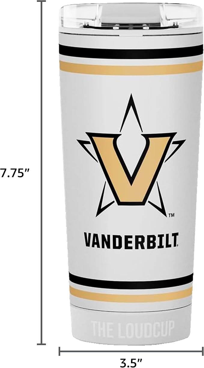 The LoudCup Blow Horn Tumbler, Cheer & Sip 2-in-1 Reusable Water Bottle with Built-In Horn for Sports Games, Tailgates, Parties & Events, BPA-Free, 16 oz, Vanderbilt University