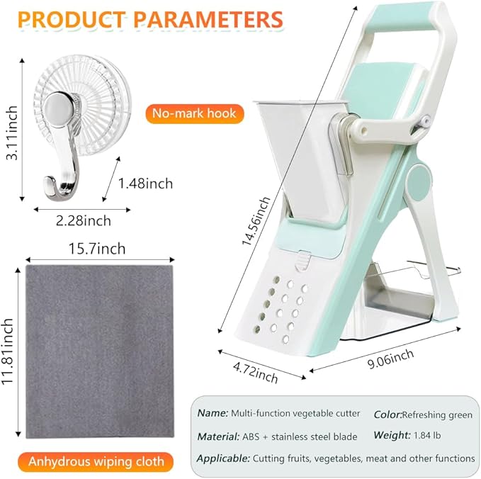 Potato French Fry Cutter, Mandoline Slicer for Kitchen - Vegetable Chopper, Food Slicer with Container, Onion Dicer with Safety Guard - Multi Vegetable Slicer for Healthy Cooking