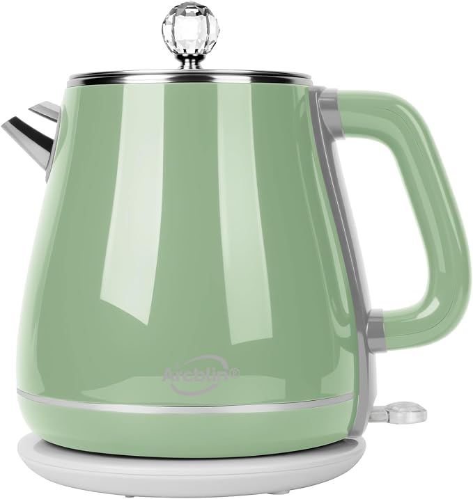 Retro Electric Tea Kettle 1.8L, Stainless Steel Electric Hot Water Kettle for Boiling Water, BPA Free, 1350W Fast Boil, Auto Shut Off & Boil-Dry Protection, Sage Green