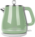 Retro Electric Tea Kettle 1.8L, Stainless Steel Electric Hot Water Kettle for Boiling Water, BPA Free, 1350W Fast Boil, Auto Shut Off & Boil-Dry Protection, Sage Green