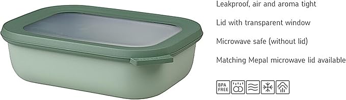 Mepal – Multi Bowl Cirqula 3-Piece Set – Food Storage Container with Lid - Suitable as Airtight Storage Box for Fridge & Freezer, Microwave Container & Servable Dish - 500, 1000, 2000ml - Nordic white