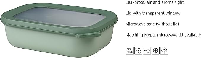 Mepal – Multi Bowl Cirqula 3-Piece Set – Food Storage Container with Lid - Suitable as Airtight Storage Box for Fridge & Freezer, Microwave Container & Servable Dish - 500, 1000, 2000ml - Nordic Black