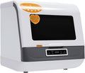 Portable Countertop Dishwasher, Compact Mini Dishwasher with 4 Wash Programs (Quick/Standard/Strong/Fruit), No Installation Needed, Space-Saving for Apartments RVs Small Kitchens