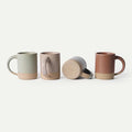 MORA Medium Mugs Set of 4, 16oz Ceramic Pottery Latte Mugs/Coffee Cups - Microwave and Dishwasher Safe - Harvest