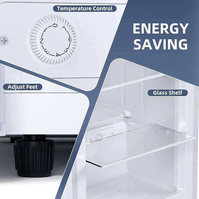 Antarctic Star 6.0 Cu.ft Upright Freezer, Small Stand Up Freezer with Adjustable Thermostat, Removable Glass Shelves, for Bedroom/Home/Dorms,White