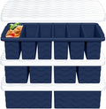 3-Pack Silicone Freezer Trays with Lid,2 Large 2-Cup(500ml)&4 Medium 1-Cup(125ml)&6 Small 1/2-Cup(75ml) Soup Freezer Container Molds,Ice Cube Tray For Meal Prep&Freezing Soup,Stews,Sauces