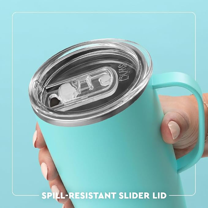 Swig Life 22oz Travel Mug, Insulated Tumbler with Handle and Lid, Cup Holder Friendly, Dishwasher Safe, Stainless Steel, Travel Coffee Cup, Insulated Mug with Lid (Let's Go Girls)