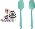 U-Taste 18/8 Stainless Steel Measuring Cups and Spoons (Set of 10, Multicolor), and 18/8 Stainless Steel 600ºF Heat Resistant 11.38in Flexible Non-Stick Spatula & Spoon Spatula (Aqua Sky)