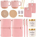 Baby Shower Prizes for Game Winners Baby Shower Games Prizes Ceramic Mugs with Metal Spoons Woven Coasters Notebooks Scented Candles Gift Bags Wedding Bridal Shower Favors for Guests (1, Pink)