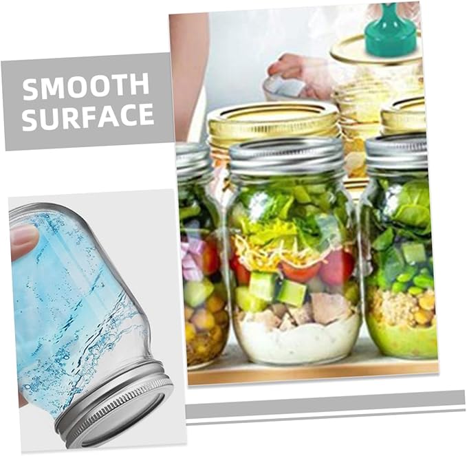 GANAZONO 6pcs Jars with Airtight Lids Reusable Containers for Jam Syrup and Honey Storage Fruit Jelly Cans for Outdoor Use and Meal Prep