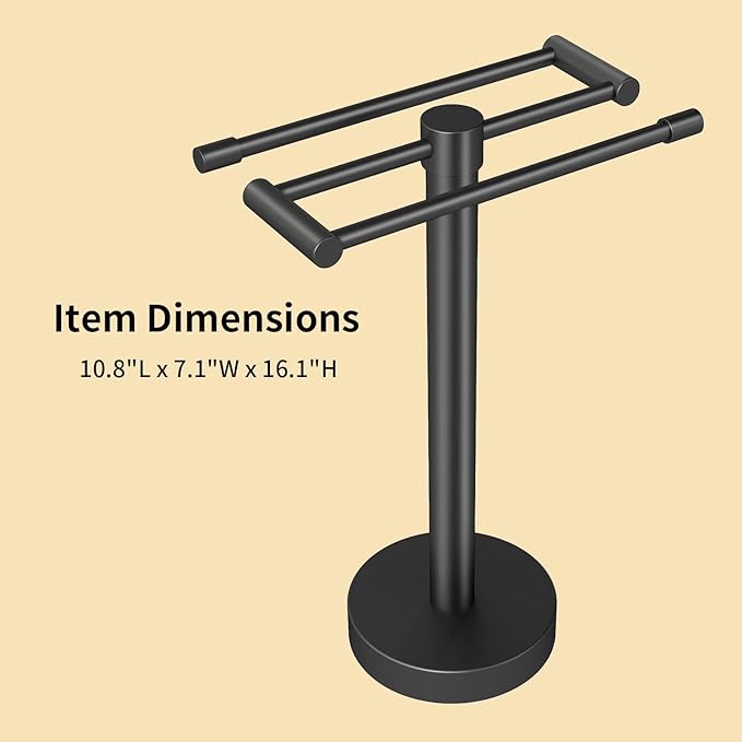 YUMORE Hand Towel Holder Stand Free Standing Countertop Towel Rack Hanger for Bathroom Kitchen